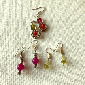 Three pairs earrings